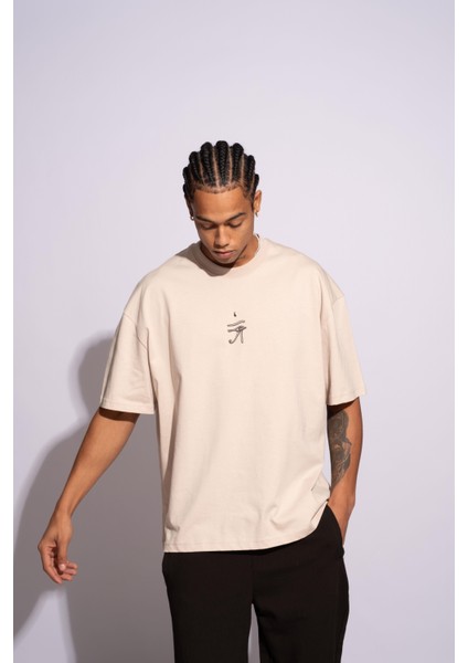 Erkek Oversize T-Shirt Ra Bej fiyatları