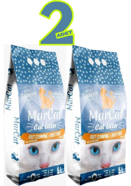2 Adet 5 Lt. Marsilya Sabunu Kokulu Topaklanan Bentonit Kedi Kumu