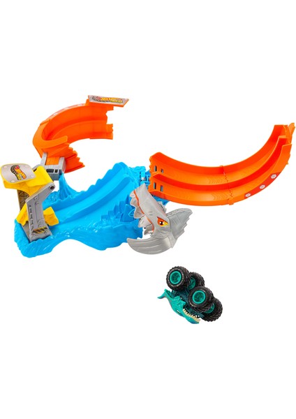 ® Monster Trucks Köpekbalığı Oyun Seti Hot Wheels Monster Trucks Köpekbalığı Oyun Seti ve 1:64 Ölçekli Mega-Wrex Aracı JFR08 fiyatları