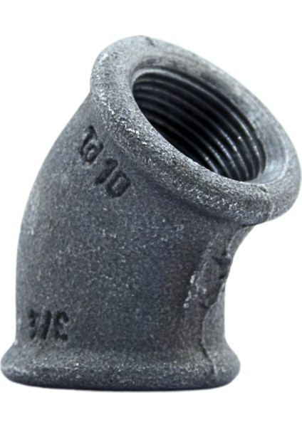 Dirsek Siyah Dişli 3/4" 45°