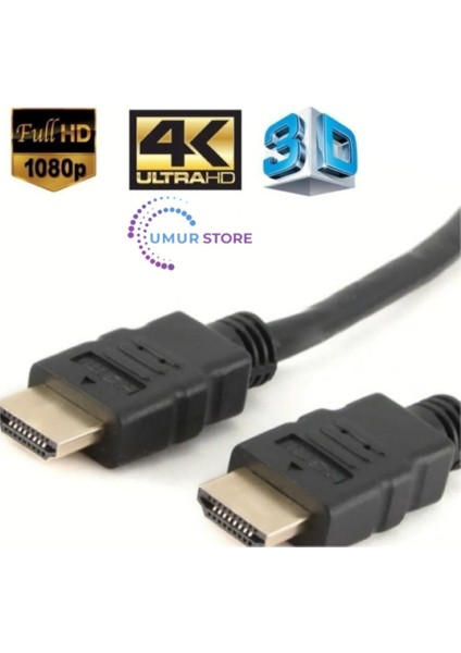 Siyah Renk Hdmi Tv Kablosu 3D Gold Uçlu 28AWG HDMI (3d 4K Ultra Full Hd )