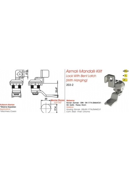 Asmalı Mandallı Kilit 203 2