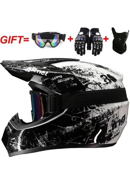 Unisex Yetişkin Motosiklet Kaskı Off-Road Kask Seti (Yurt Dışından)