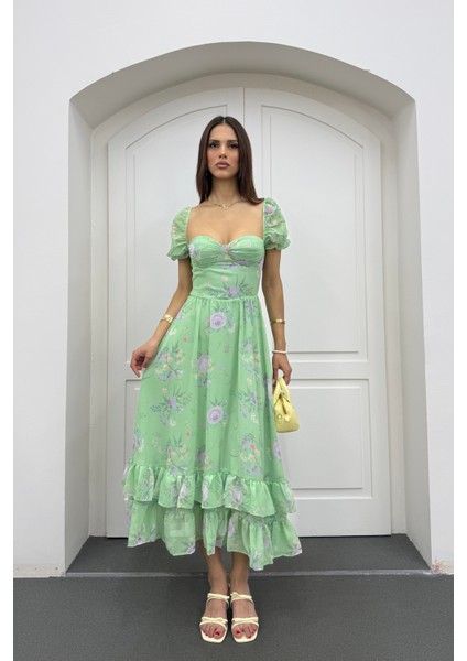 Blossom Çiçekli Maxi Elbise