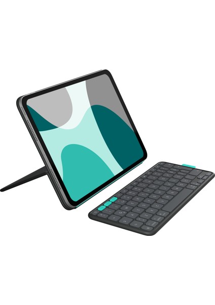 Flip Folio iPad Pro 13 Inç (M4), iPad Air 13 Inç (M2 ve M3) ile Uyumlu Klavyeli Tablet Kılıfı, Siyah