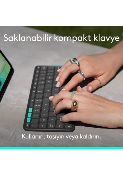 Flip Folio iPad Pro 13 Inç (M4), iPad Air 13 Inç (M2 ve M3) ile Uyumlu Klavyeli Tablet Kılıfı, Siyah