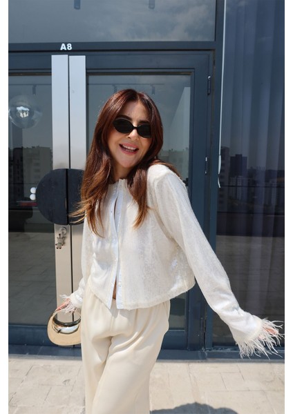 Kolları Otrişli Payetli Ceket