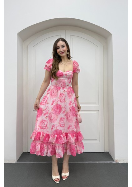 Blossom Çiçekli Maxi Elbise