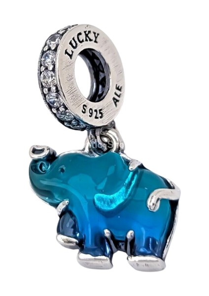 Sallantılı Mavi Cam Fil Charm modelleri