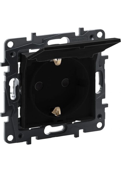 768618 Raventi Siyah Kapaklı Topraklı Priz