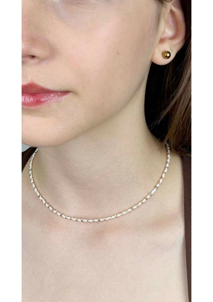 Beyaz ve Sarı Renk Boncuklu Kolye 429