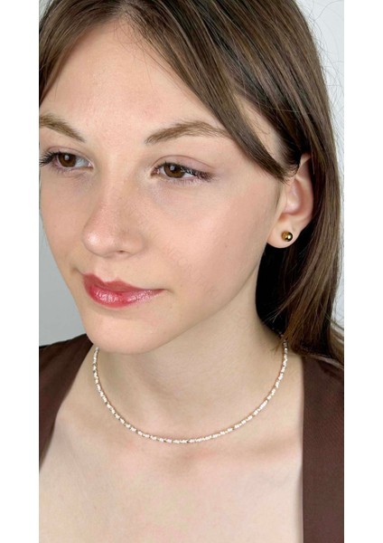 Beyaz ve Sarı Renk Boncuklu Kolye 429 fiyatları