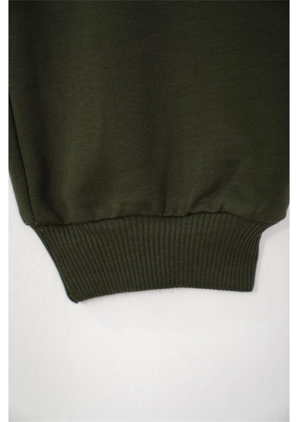 Baskılı Bağcıklı Haki Renk Erkek Çocuk Eşofman Tek Alt modelleri