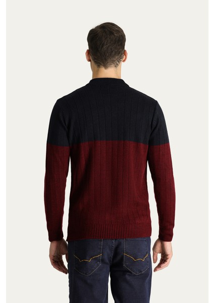 Bisiklet Yaka Slim Fit Dar Kesim Desenli Triko Kazak fırsatları