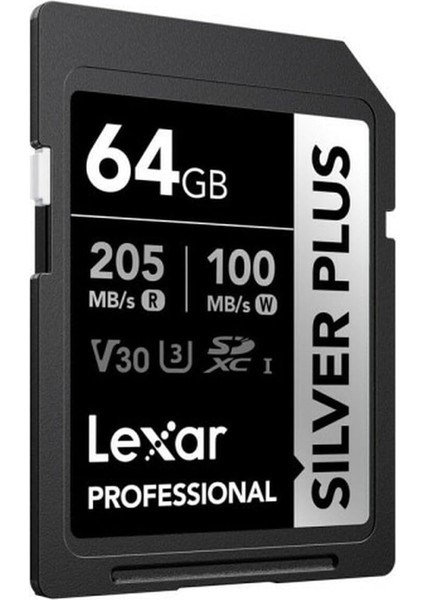 64GB Silver Plus Sd Uhsı V30 U3 205MB/S Hafıza Kartı