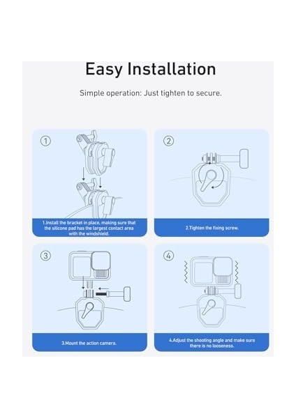 Cam Klipsi Kamera Montajı, Hızlı Bırakma Motosiklet Cam Kelepçesi Go Pro 13 12 11 10 9 8 7 Djı Osmo 360 Action 5 Pro Action 4 3, Insta 360X5 X4 ile Uyumlu Spor Eylem Kam modelleri