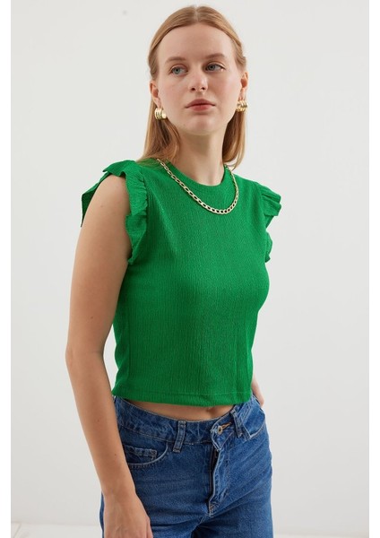 0430 Örme Bluz - Yeşil fırsatları