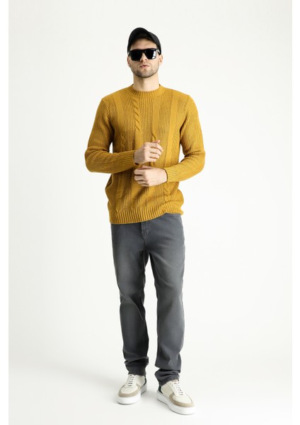 Bisiklet Yaka Slim Fit Dar Kesim Desenli Triko Kazak fiyatları