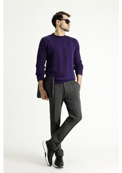 Bisiklet Yaka Slim Fit Dar Kesim Desenli Triko Kazak fiyatları