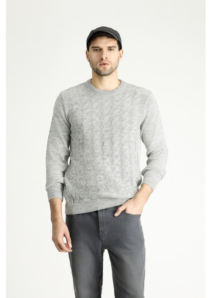 Bisiklet Yaka Slim Fit Dar Kesim Desenli Triko Kazak fiyatları