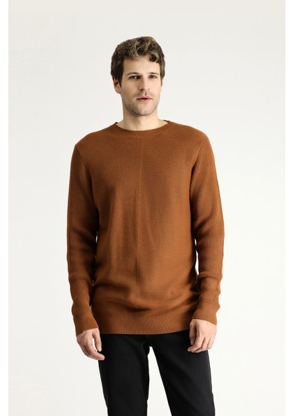 Bisiklet Yaka Slim Fit Dar Kesim Desenli Pamuklu Triko Kazak modelleri