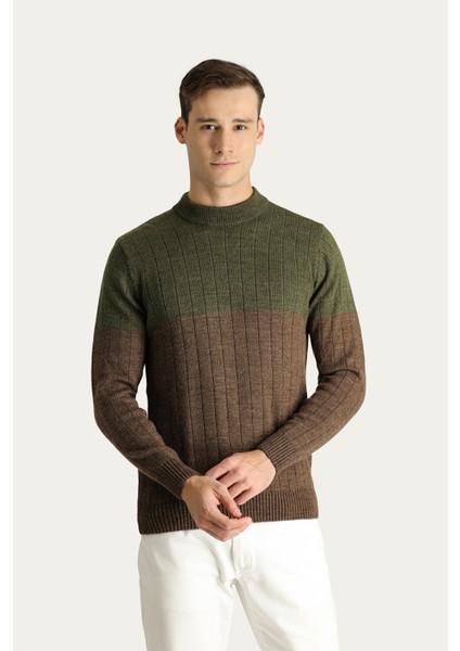 Bisiklet Yaka Slim Fit Dar Kesim Desenli Triko Kazak modelleri