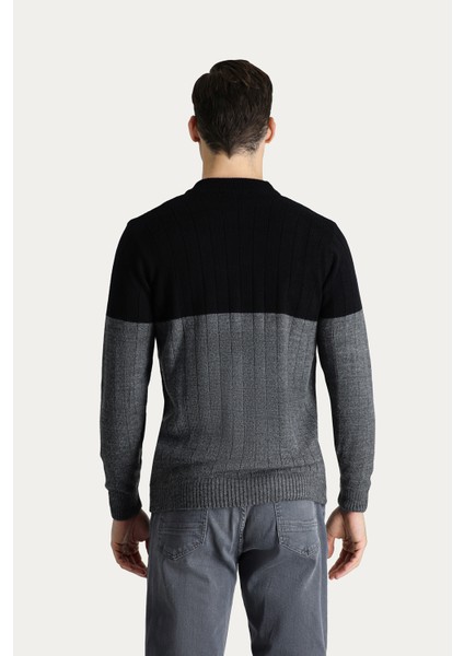 Bisiklet Yaka Slim Fit Dar Kesim Desenli Triko Kazak fırsatları