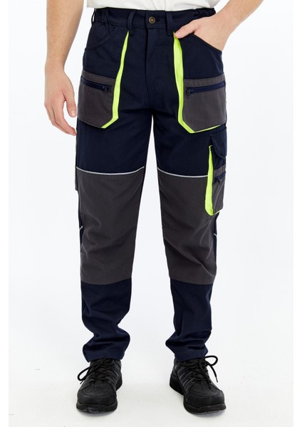 Iş Pantolonu Lizbon Plus Model Çok Cepli Harman Kumaş Lacivert