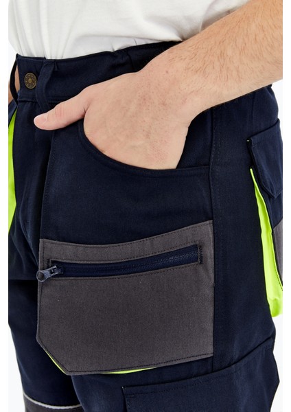 Iş Pantolonu Lizbon Plus Model Çok Cepli Harman Kumaş Lacivert