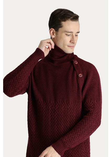 Balıkçı Yaka Slim Fit Dar Kesim Desenli Yünlü Triko Kazak modelleri