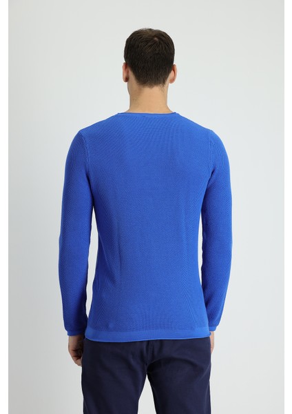 Bisiklet Yaka Slim Fit Dar Kesim Desenli Pamuklu Triko Kazak modelleri