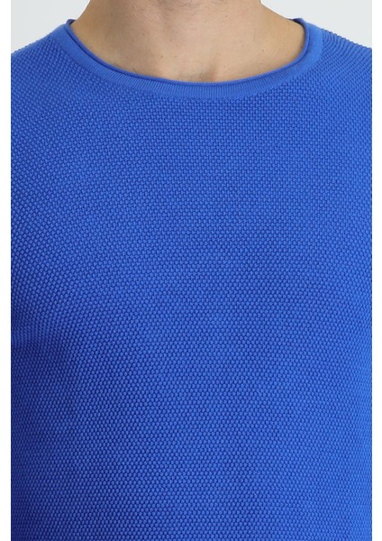 Bisiklet Yaka Slim Fit Dar Kesim Desenli Pamuklu Triko Kazak fırsatları