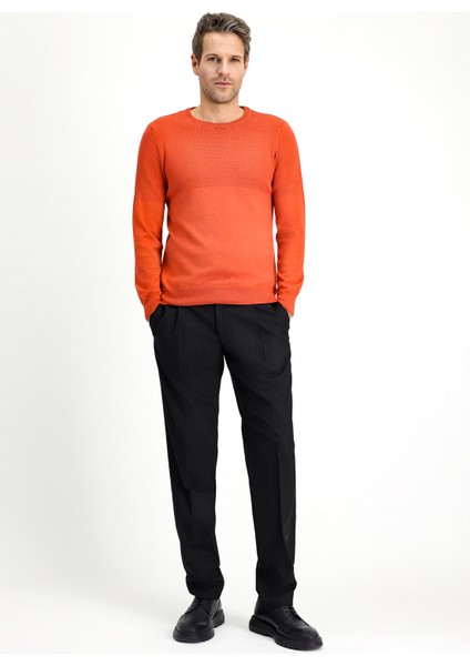 Bisiklet Yaka Slim Fit Dar Kesim Desenli Pamuklu Triko Kazak fiyatları