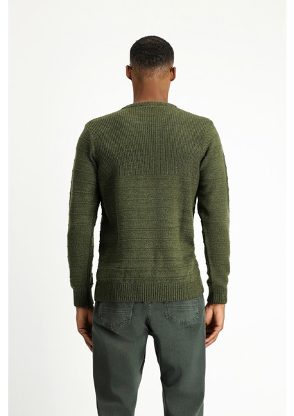 Bisiklet Yaka Slim Fit Dar Kesim Desenli Triko Kazak indirimleri