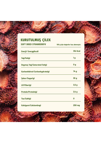 Kurutulmuş Çilek - Soft Dried - Atıştırmalık Kuru Meyve 3 x 50 gr