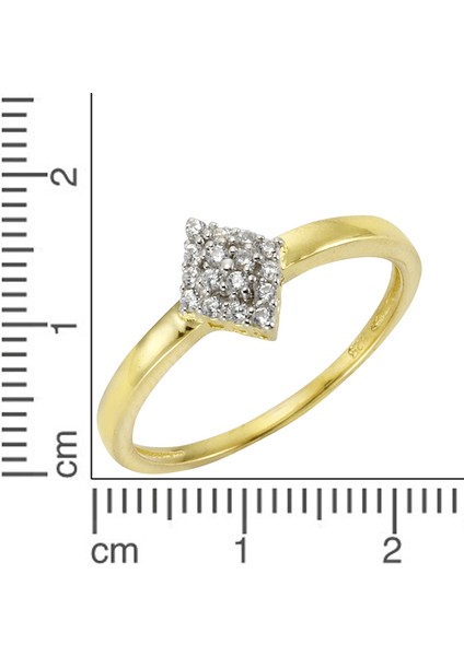 Şık ve Zamansız 375 Ayar Altın Kadın Yüzük 16 Adet Beyaz Zirkonya ile Işıltılı Elegans fiyatları