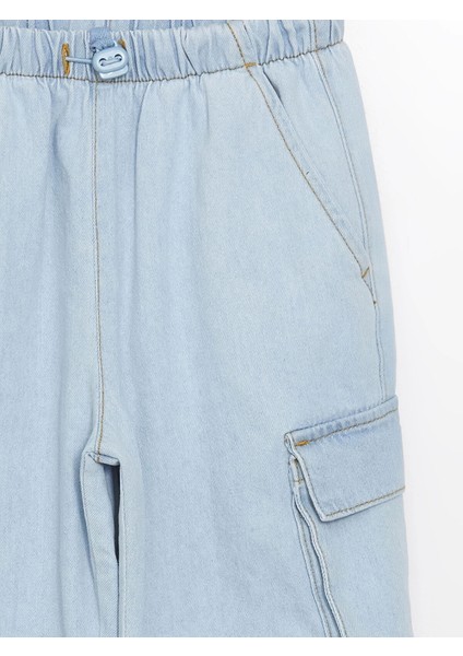 Lcw Kids Indigo Beli Lastikli Kız Çocuk Jean Jogger Pantolon fiyatları