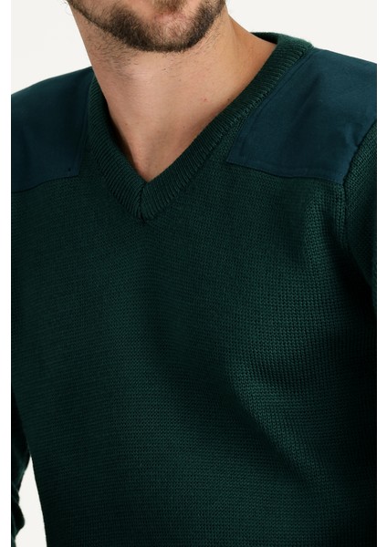 V Yaka Super Slim Fit Ekstra Dar Kesim Çelik Örgü Triko Kazak fırsatları