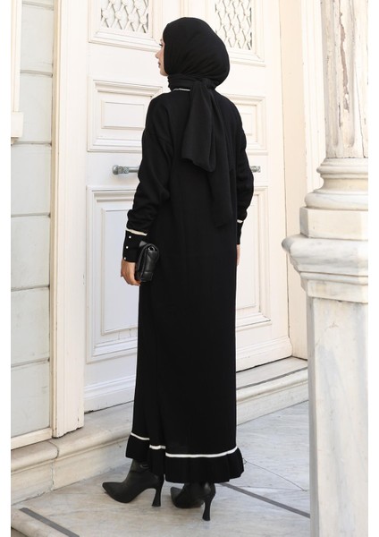 Manşeti Taş Detaylı Triko Elbise Siyah 6150 fırsatları