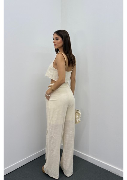 Aria Keten Kumaş Boncuklu Takım fiyatları