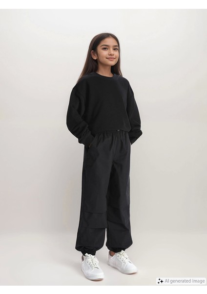 Lcw Kids Siyah Beli Lastikli Kız Çocuk Jogger Pantolon fiyatları