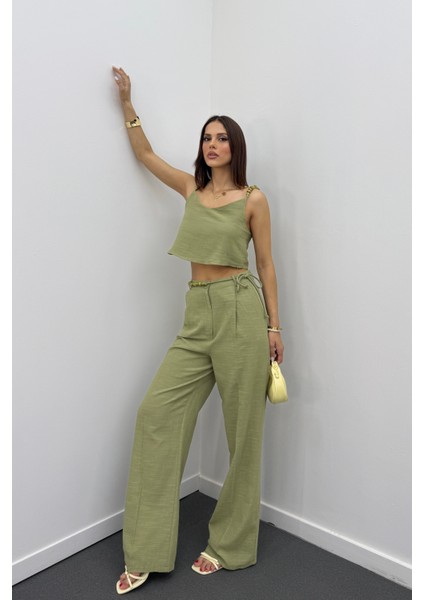 Aria Keten Kumaş Boncuklu Takım fiyatları