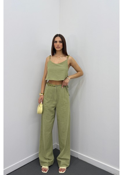 Aria Keten Kumaş Boncuklu Takım modelleri