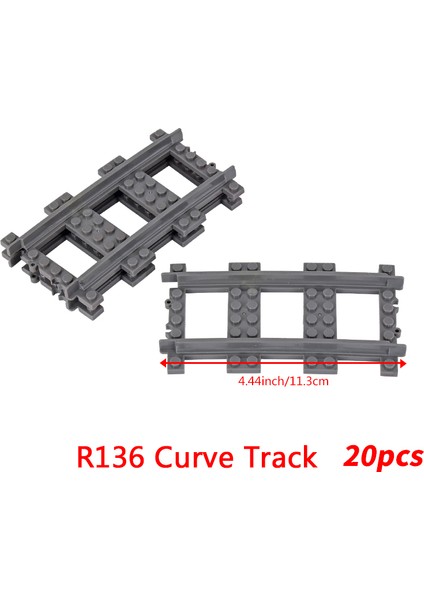 Moc Şehir Tuğla Tren Esnek Inşaat Parçaları Demiryolu Eğrisi Parça R104 Yapı Taşları Model Aksesuarları Uyumlu 53401 (Yurt Dışından)