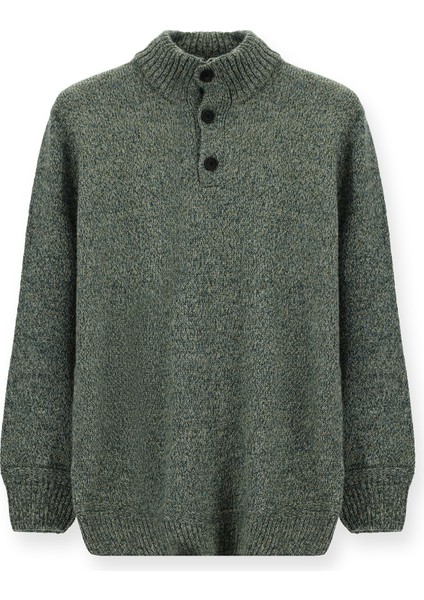 Yarım Balıkçı Yaka Regular Fit Desenli Alpaka Yünlü Triko Kazak