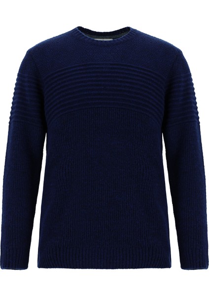 Bisiklet Yaka Regular Fit Çizgili Triko Kazak indirimleri