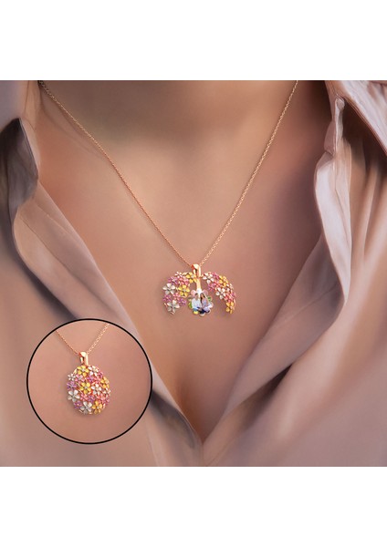 Fotoğraflı Açılan Bahar Çiçekleri Rose Gümüş Kolye modelleri