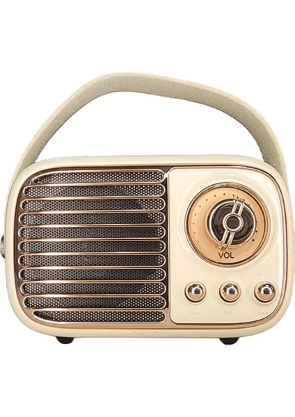 Nostaljik Retro Radio Görünümlü Parlak Kaplama Bluetooth Bağlantılı Hoparlör
