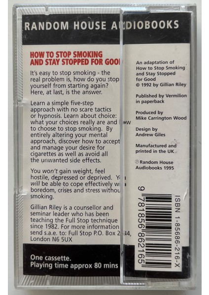 How To Stop Smoking And Stay Stopped For Good Kaset (Orijnal Dönem Baskı Kaset) fiyatları