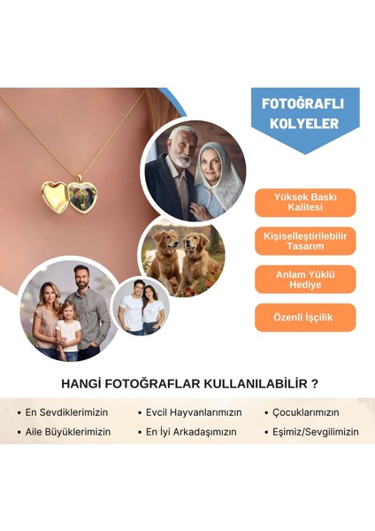 Isimli Fotoğraflı Açılabilir Kalp Altın Kaplama Gümüş Kolye fırsatları
